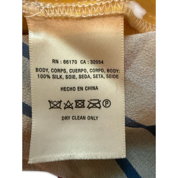 Anthropologie Maeve Sheer Silk Mullticolor Striped Blouse   S - Picture 10 of 10